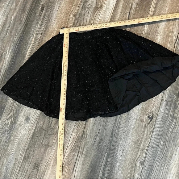 vintage NIGHT VOGUE Black 100% Silk Beaded Mini Swing Skirt Small NWT - Picture 9 of 9